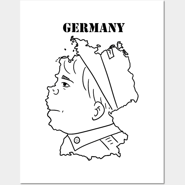 A funny map of Germany Wall Art by percivalrussell